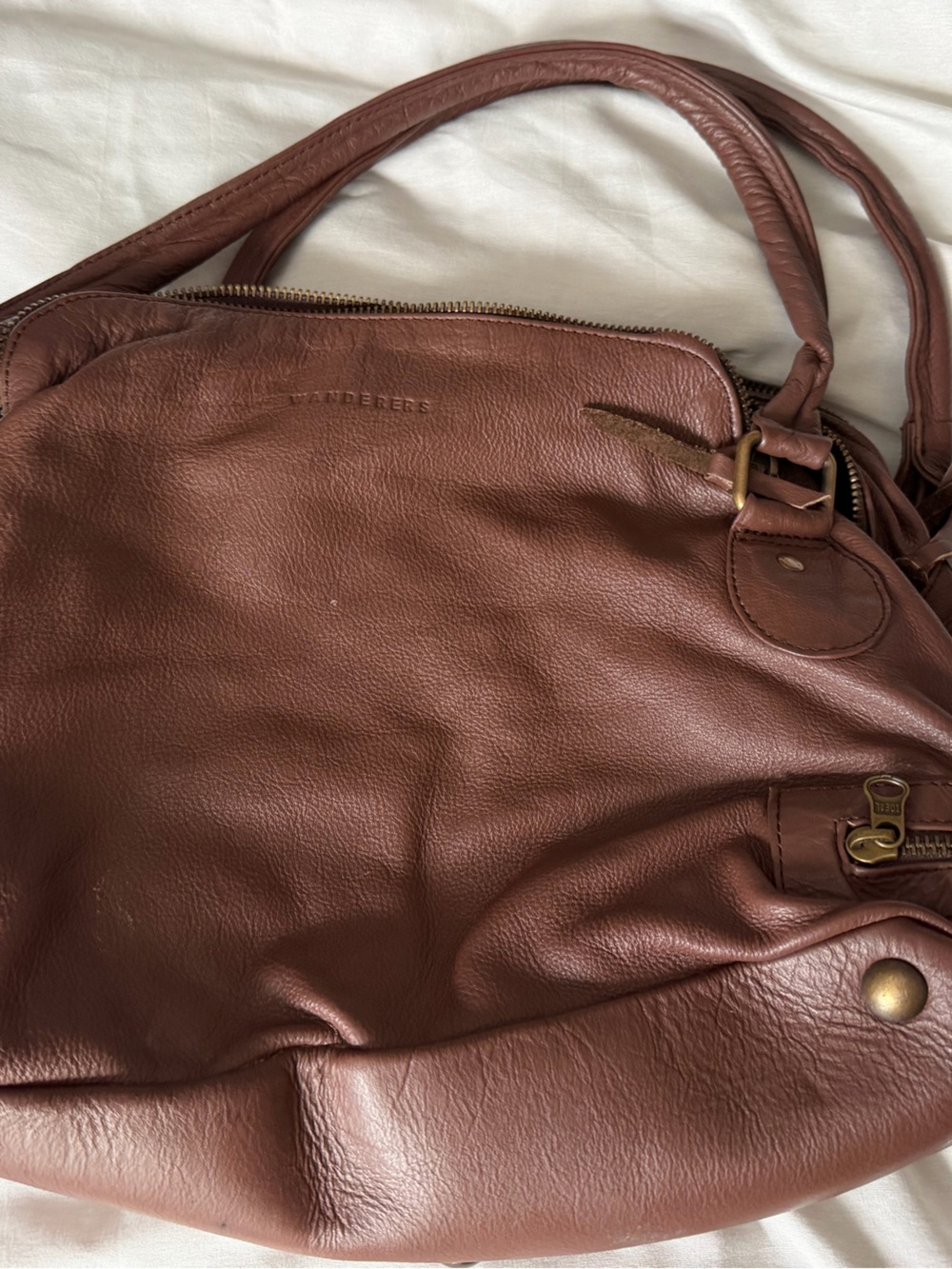 Wanderers Teavel Co Brown Leather Shoulder Bag